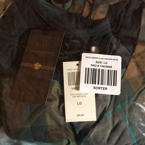 NWT Hot Topic Outlander Plaid Cincher Dresses Sizes L, XL, 2X - Picture 9 of 9